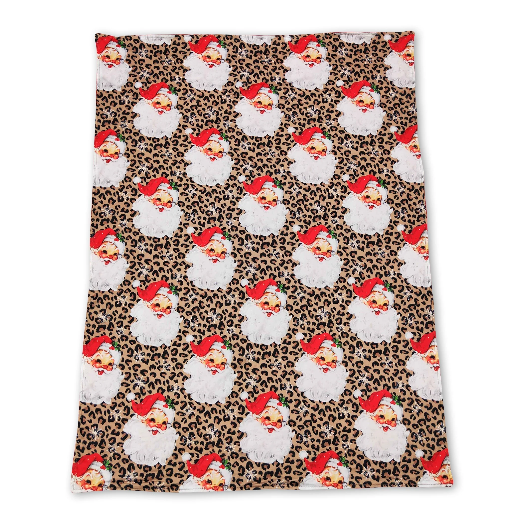 Leopard santa red polka dots baby girls Christmas blankets - Image 2
