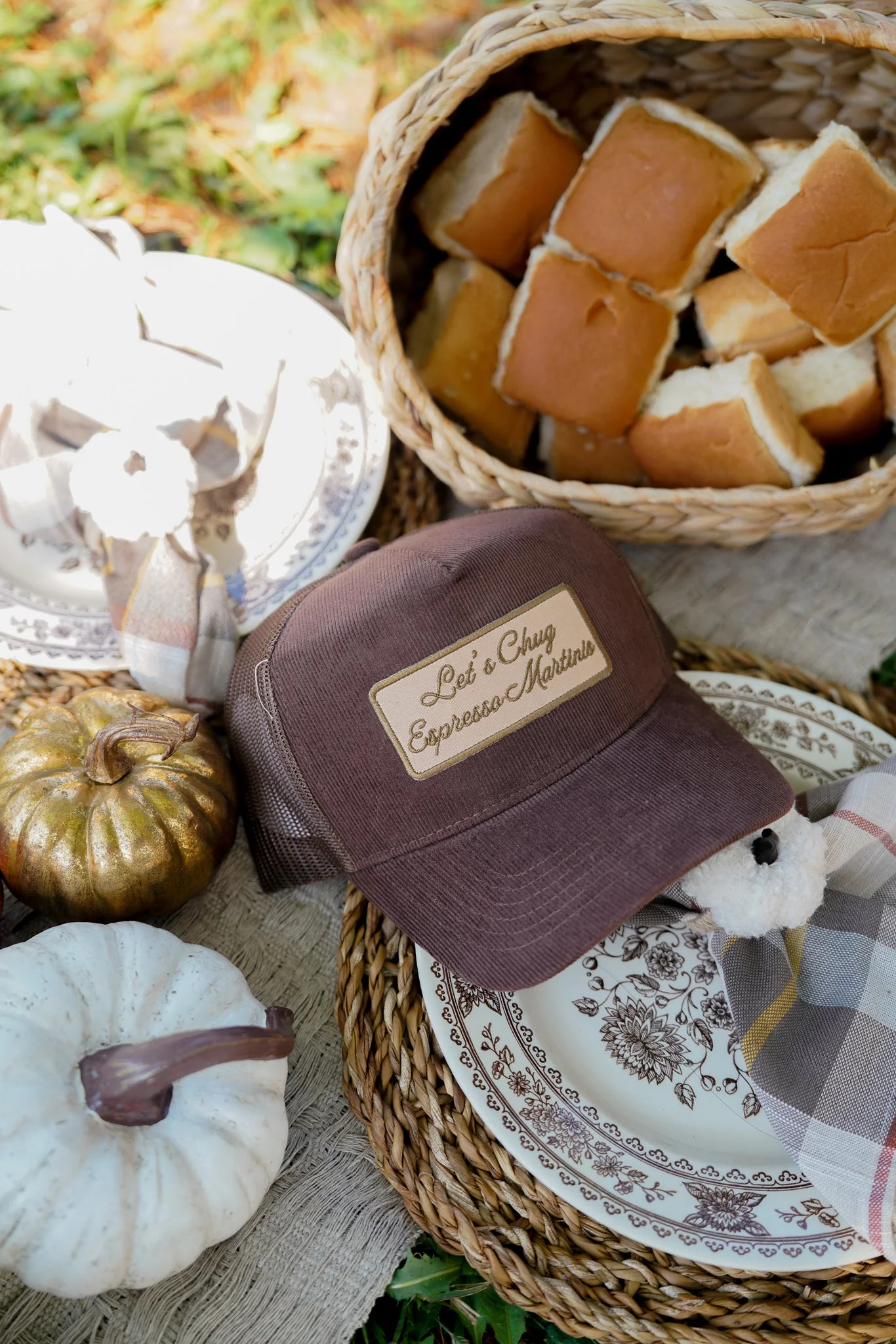 Let's Chug Espresso Martinis - Brown Corduroy Trucker Hat - Image 10