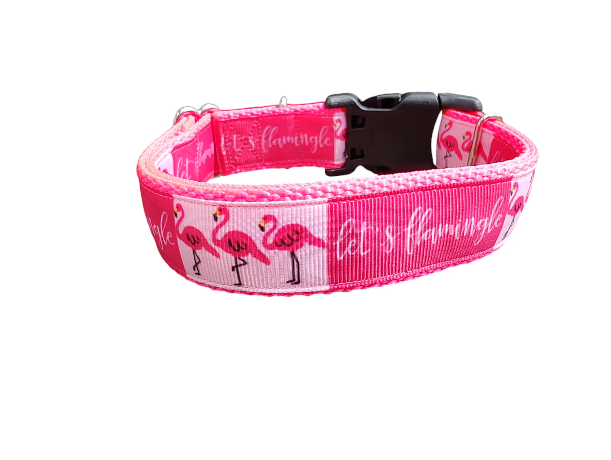 Let's Flamingle Flamingo Nylon Dog Collar - Image 2