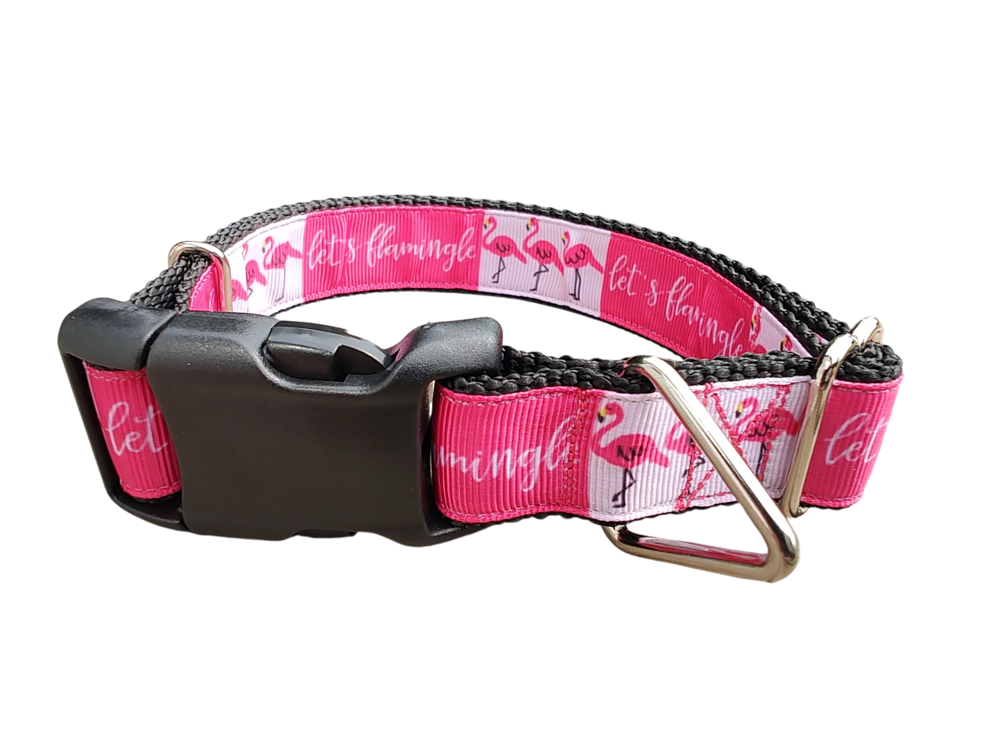 Let's Flamingle Flamingo Nylon Dog Collar - Image 3