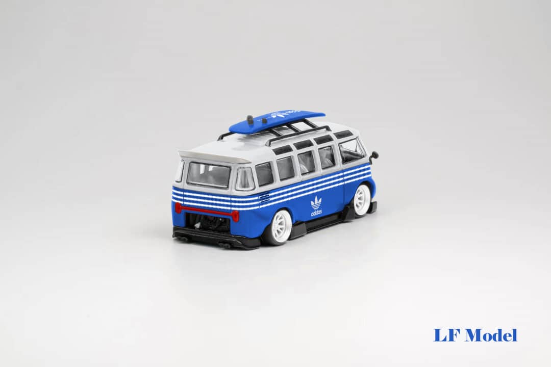 LF Model Volkswagen T1 Kombi with Surfboards Blue/White 1:64 - Image 3