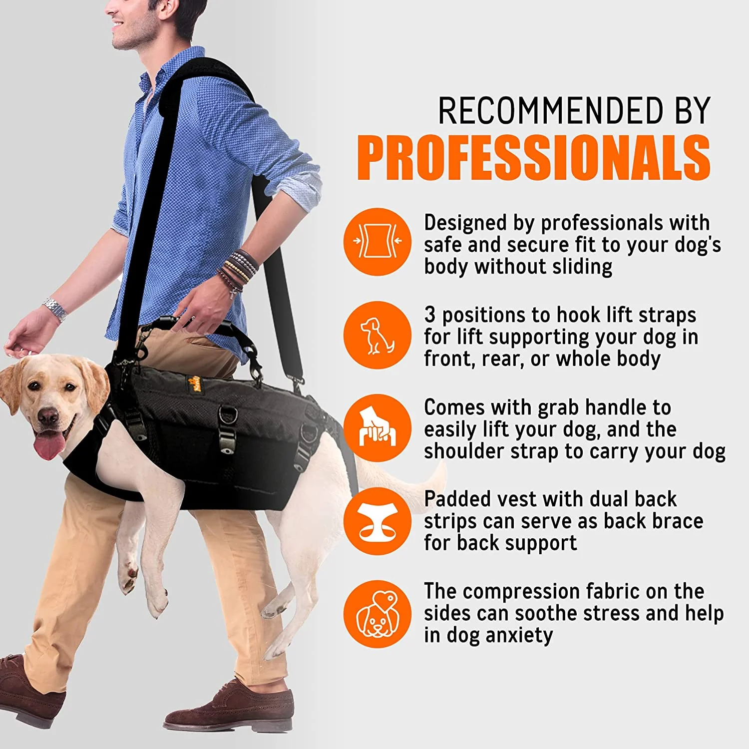 [LIFETIME WARRANTY!] NeoAlly 5-in-1 Sturdy Dog Lift Harness Full Body Support - Image 6