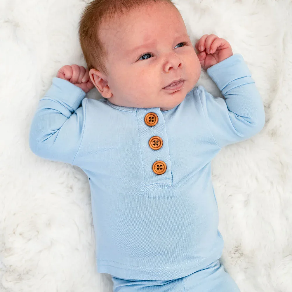 Light Blue Infant 2-Piece Bamboo Set - Image 2