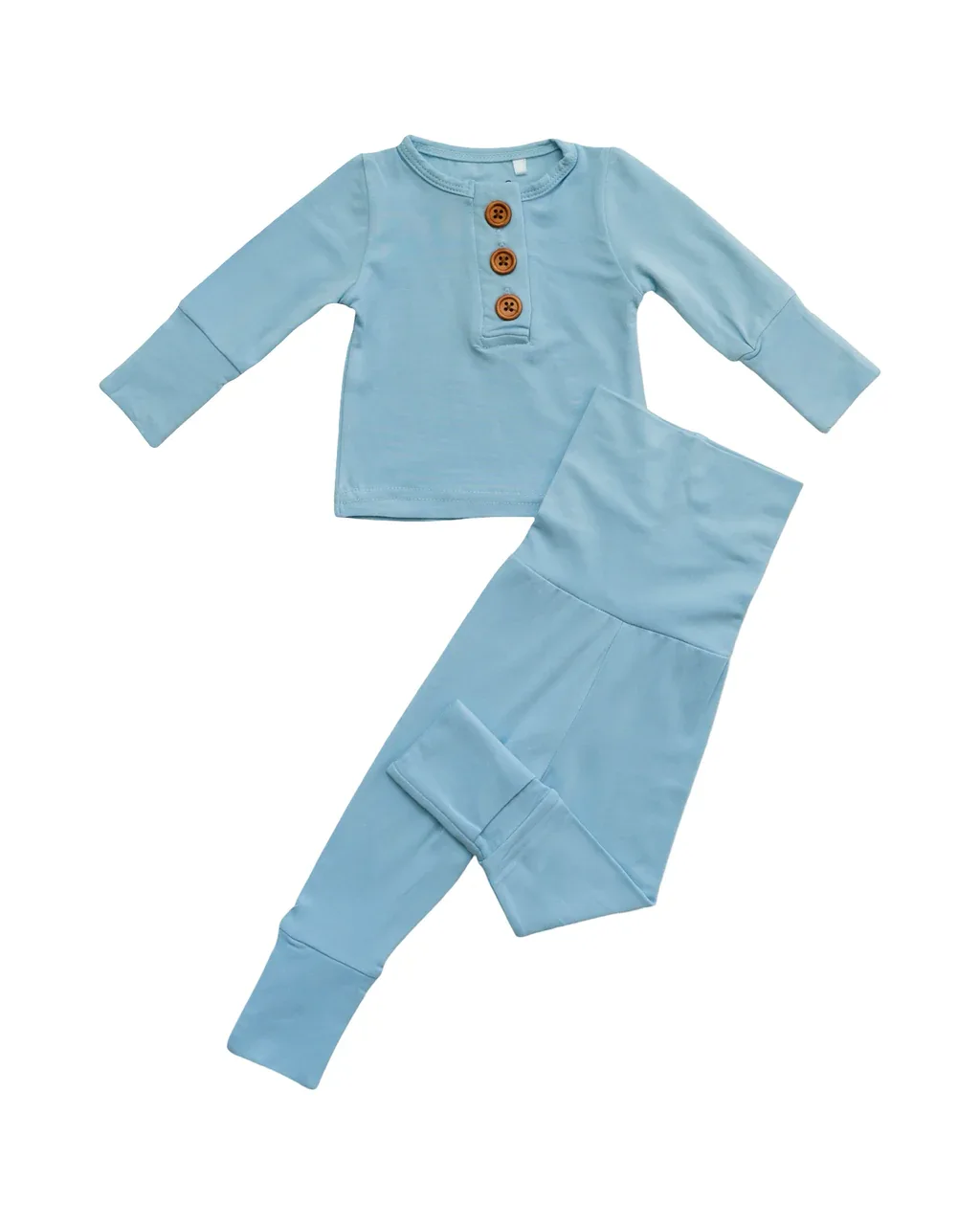 Light Blue Infant 2-Piece Bamboo Set - Image 4