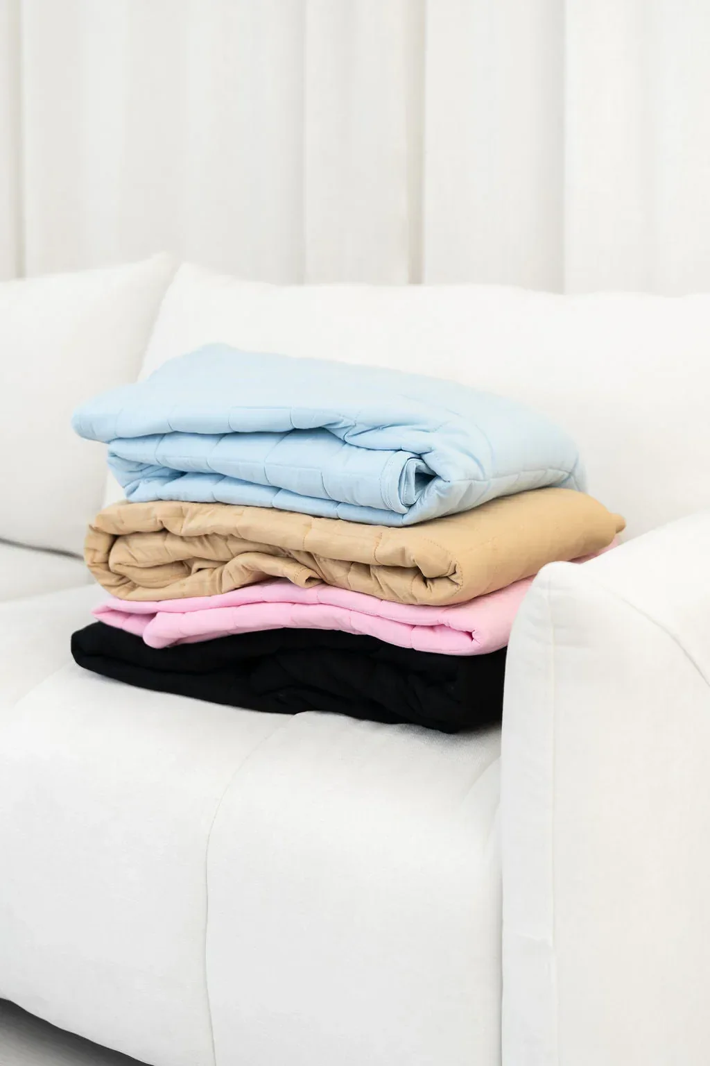 Light Blue Quilted Bamboo Blanket - Image 3