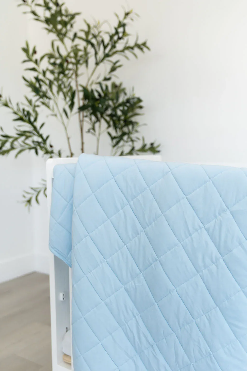 Light Blue Quilted Bamboo Blanket - Image 5