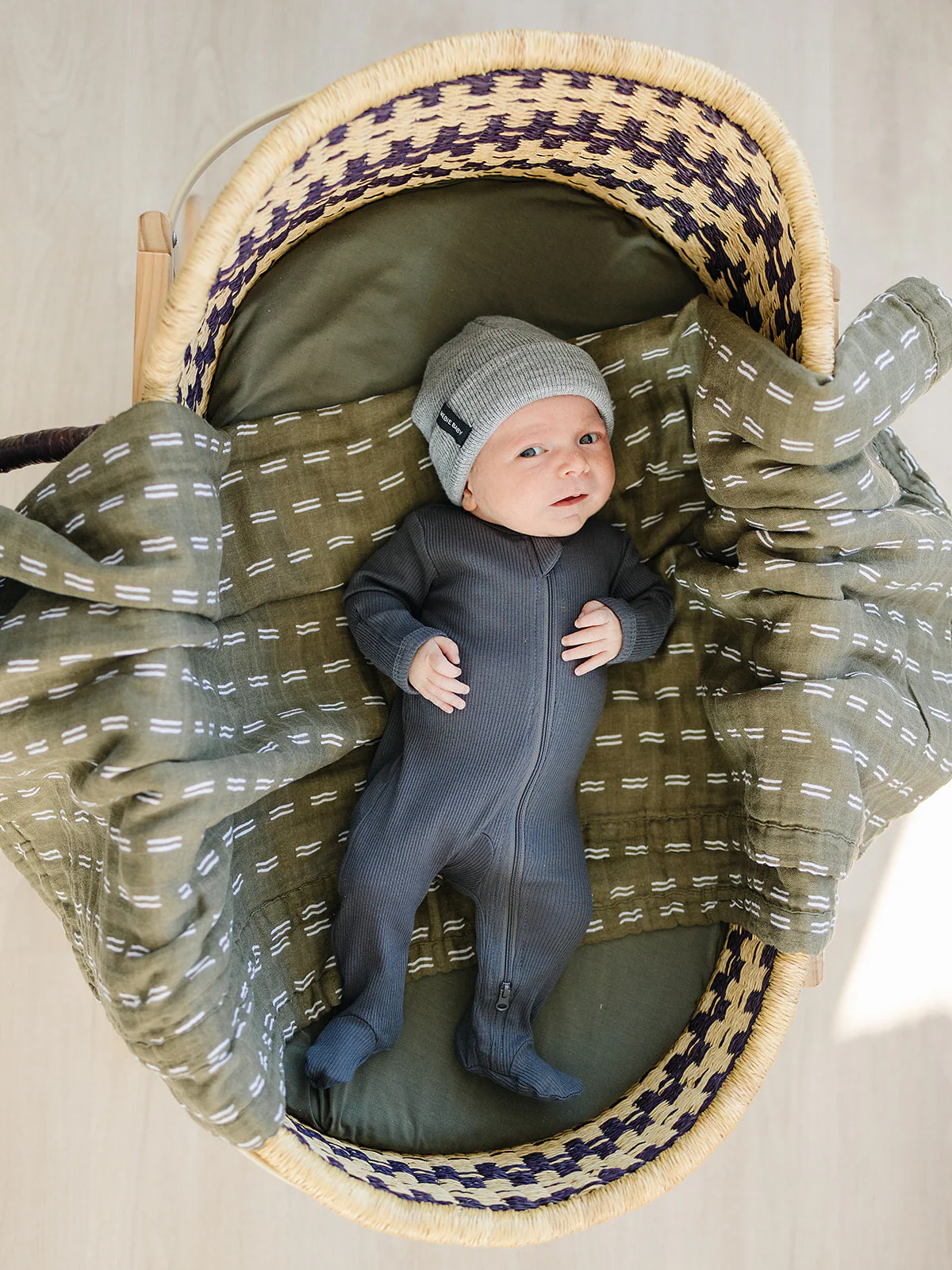Light Grey Mebie Baby Beanie - Image 2