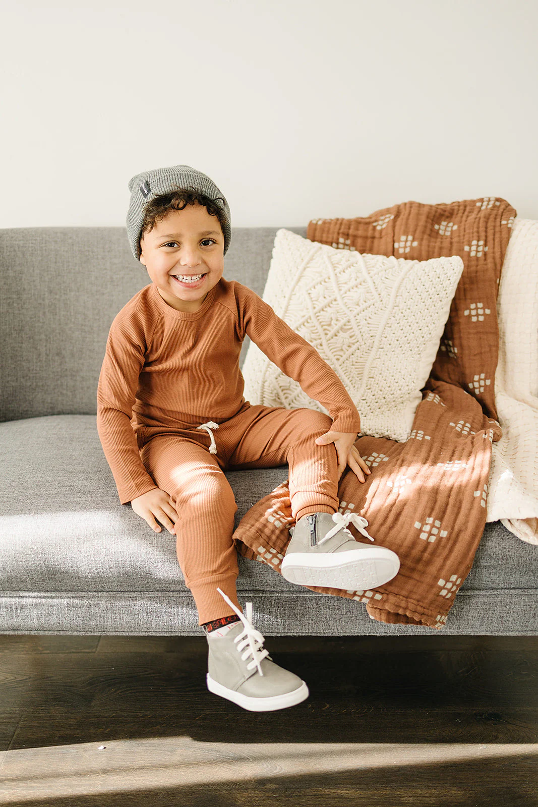 Light Grey Mebie Baby Beanie - Image 5