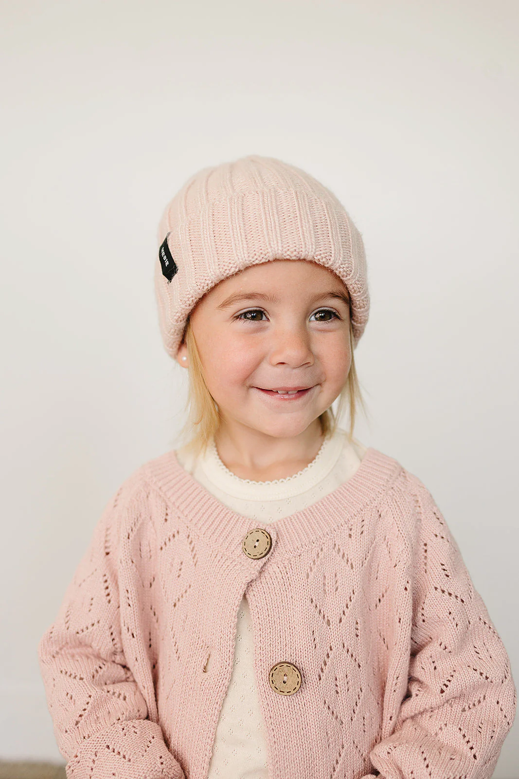 Light Pink Chunky Knit Beanie - Image 2