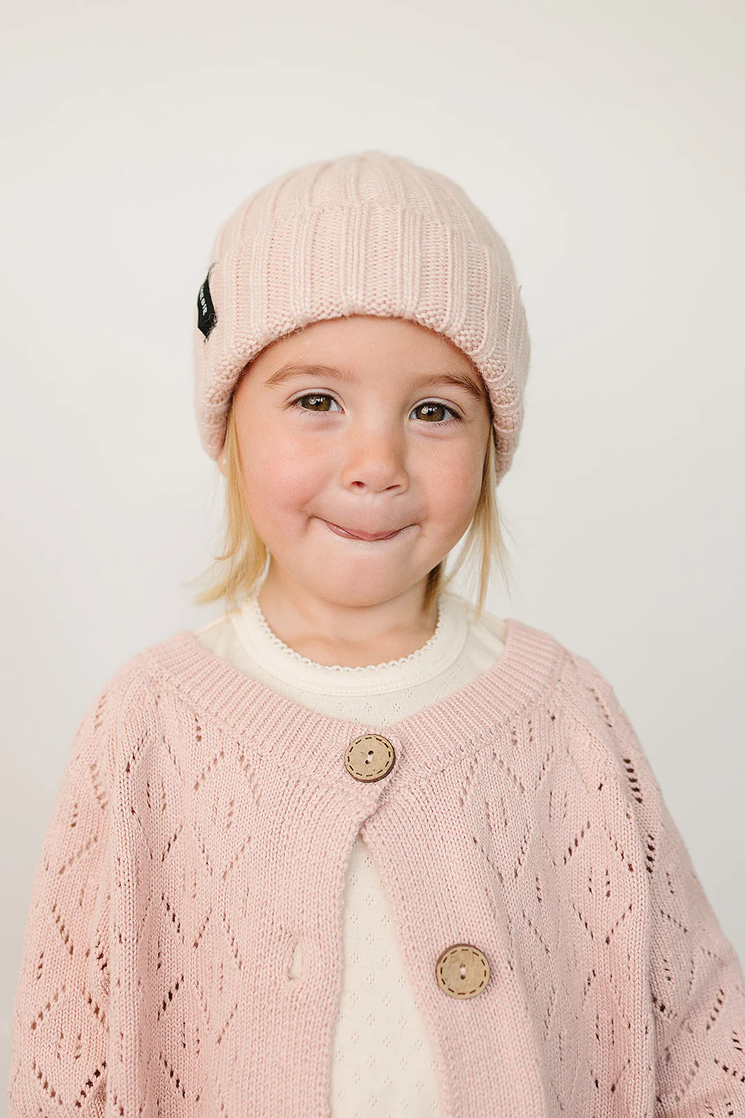 Light Pink Chunky Knit Beanie - Image 4