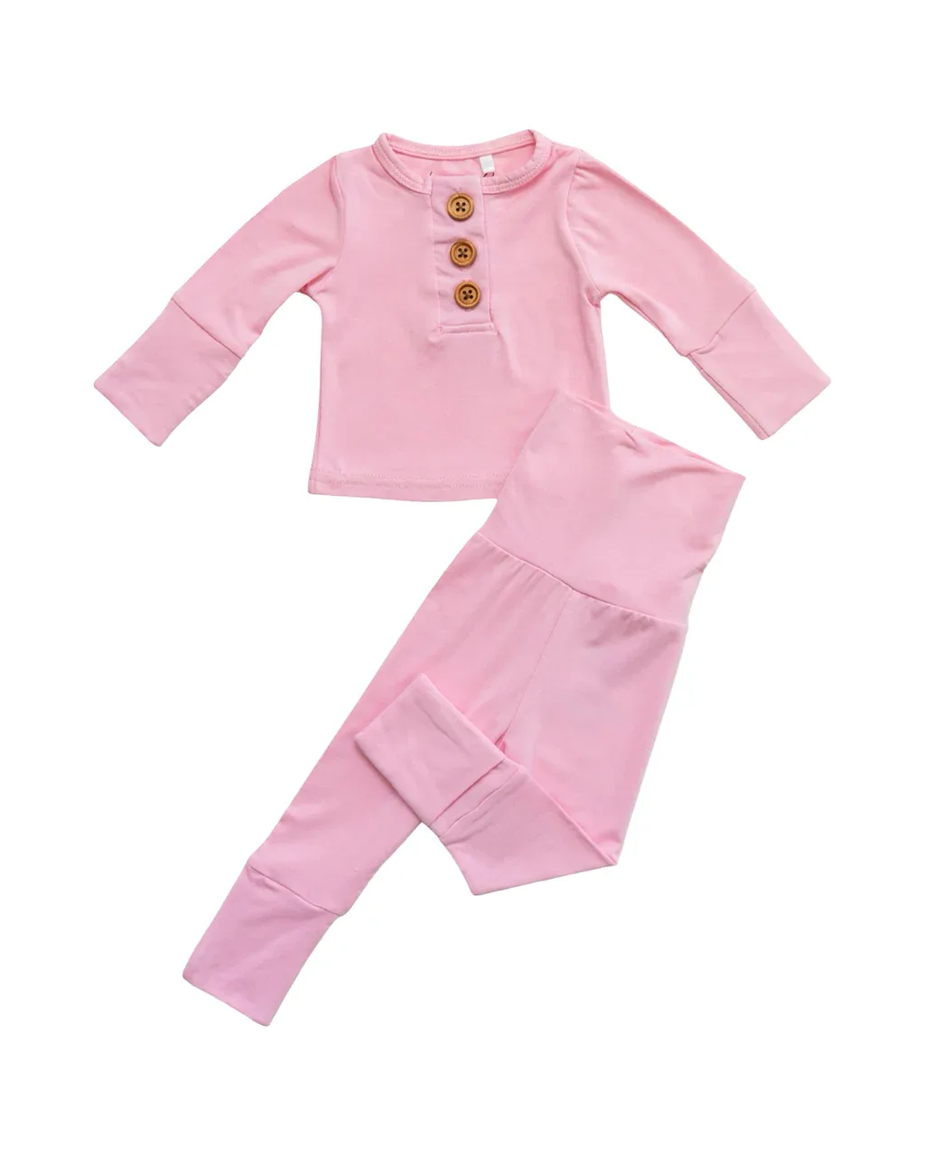 Light Pink Infant 2-Piece Bamboo Set - Image 2