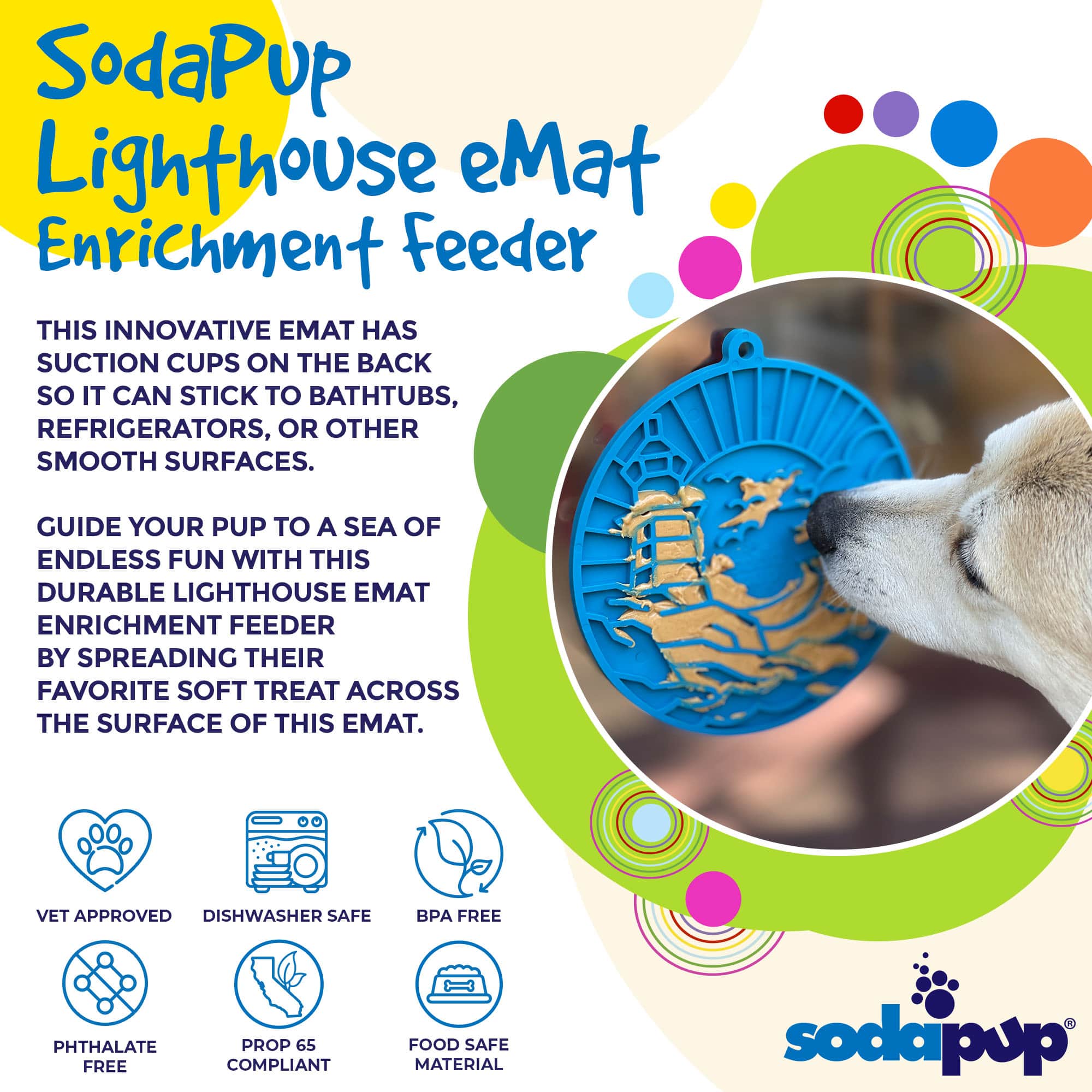 Lighthouse eMat - Enrichment Lick Mat For Dogs and Cats - With Suction Cups | USA Made - Image 3