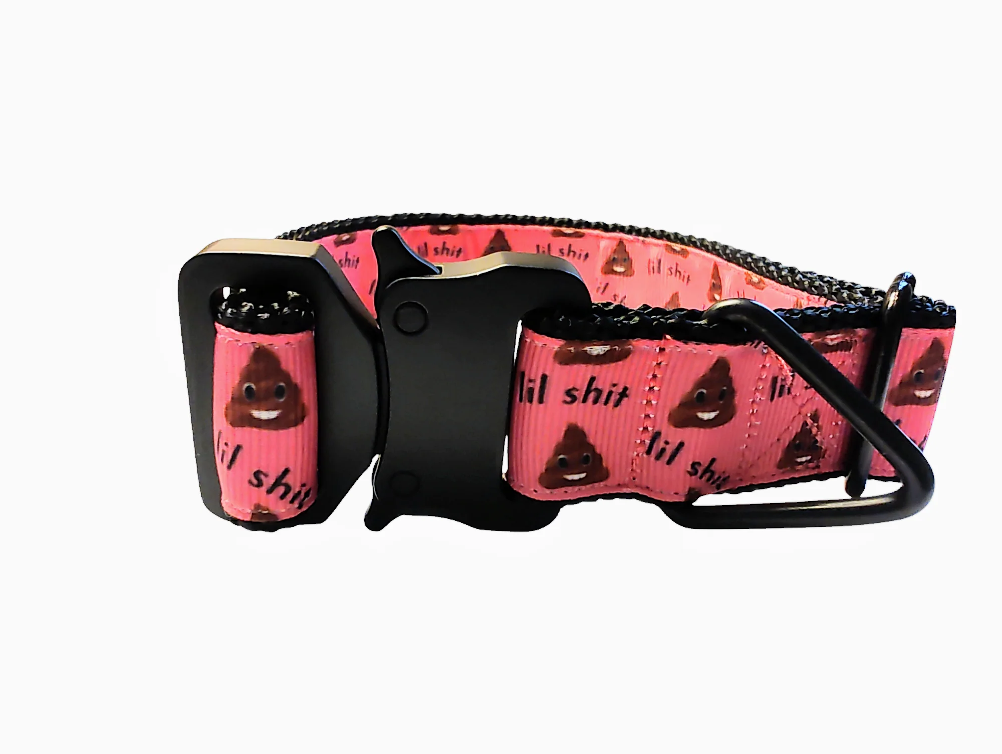 Lil Shit Pink Nylon Dog Collar - Image 2