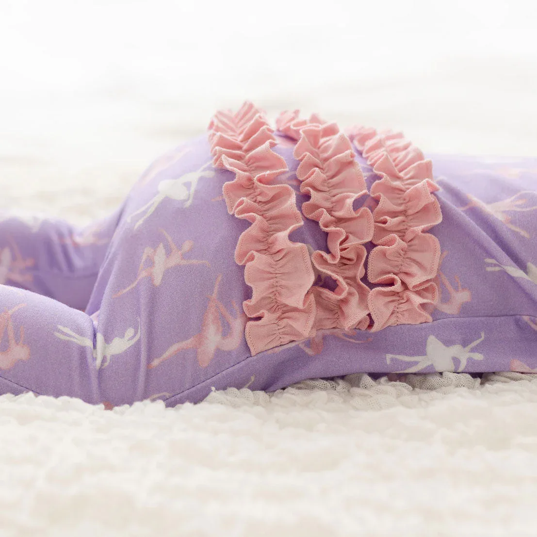 Lillian Ballerinas Bamboo Ruffle Convertible Footie - Image 2