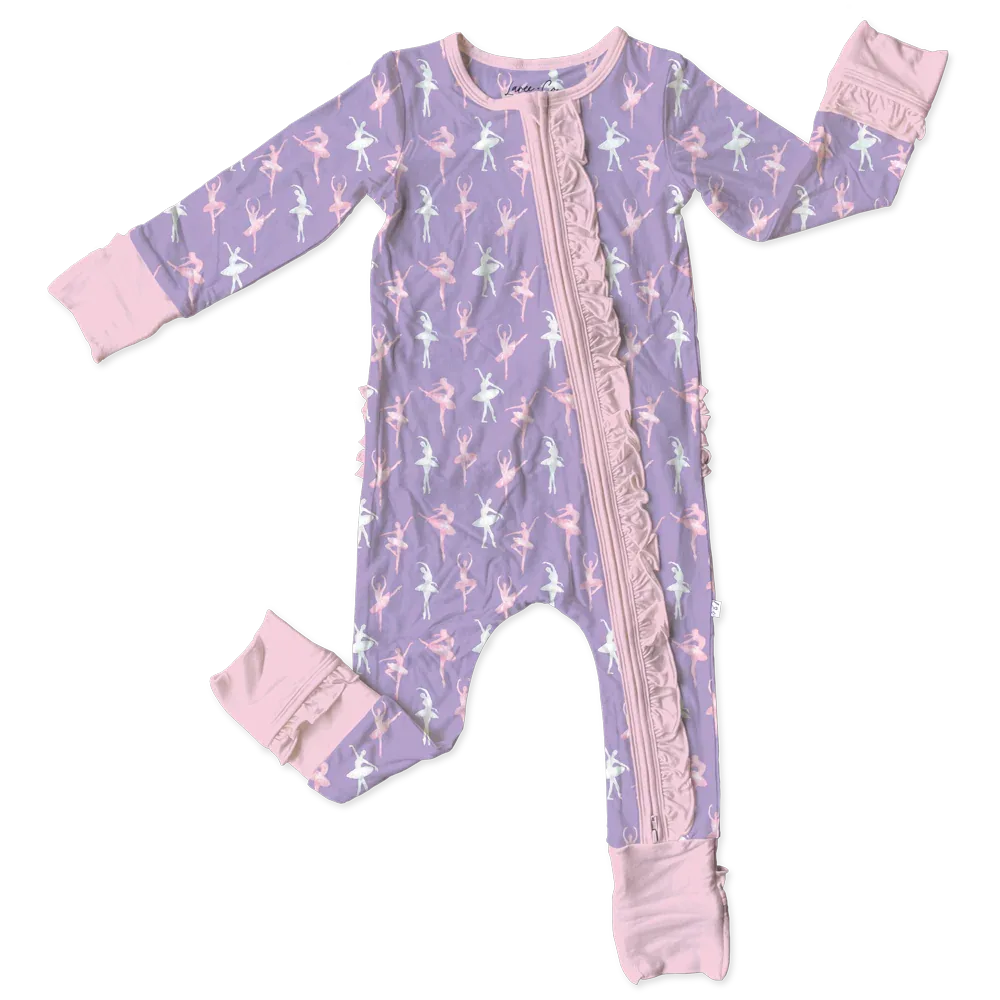 Lillian Ballerinas Bamboo Ruffle Convertible Footie - Image 4