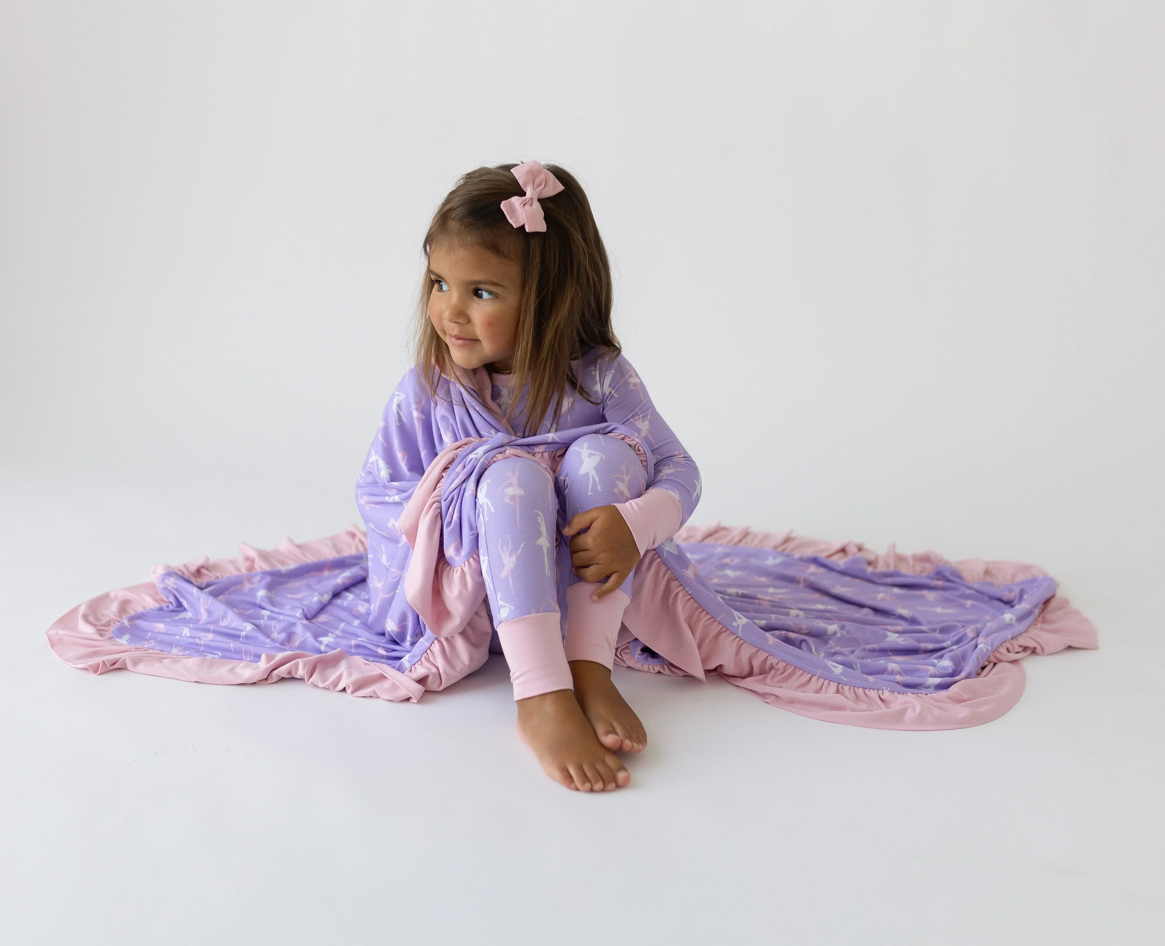 Lillian Ballerinas Bamboo Ruffle Toddler Blanket - Image 5
