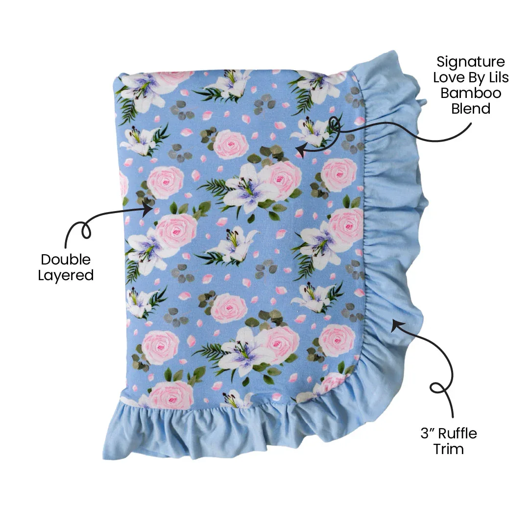 Lillian Bamboo Ruffle Toddler Blanket - Image 2