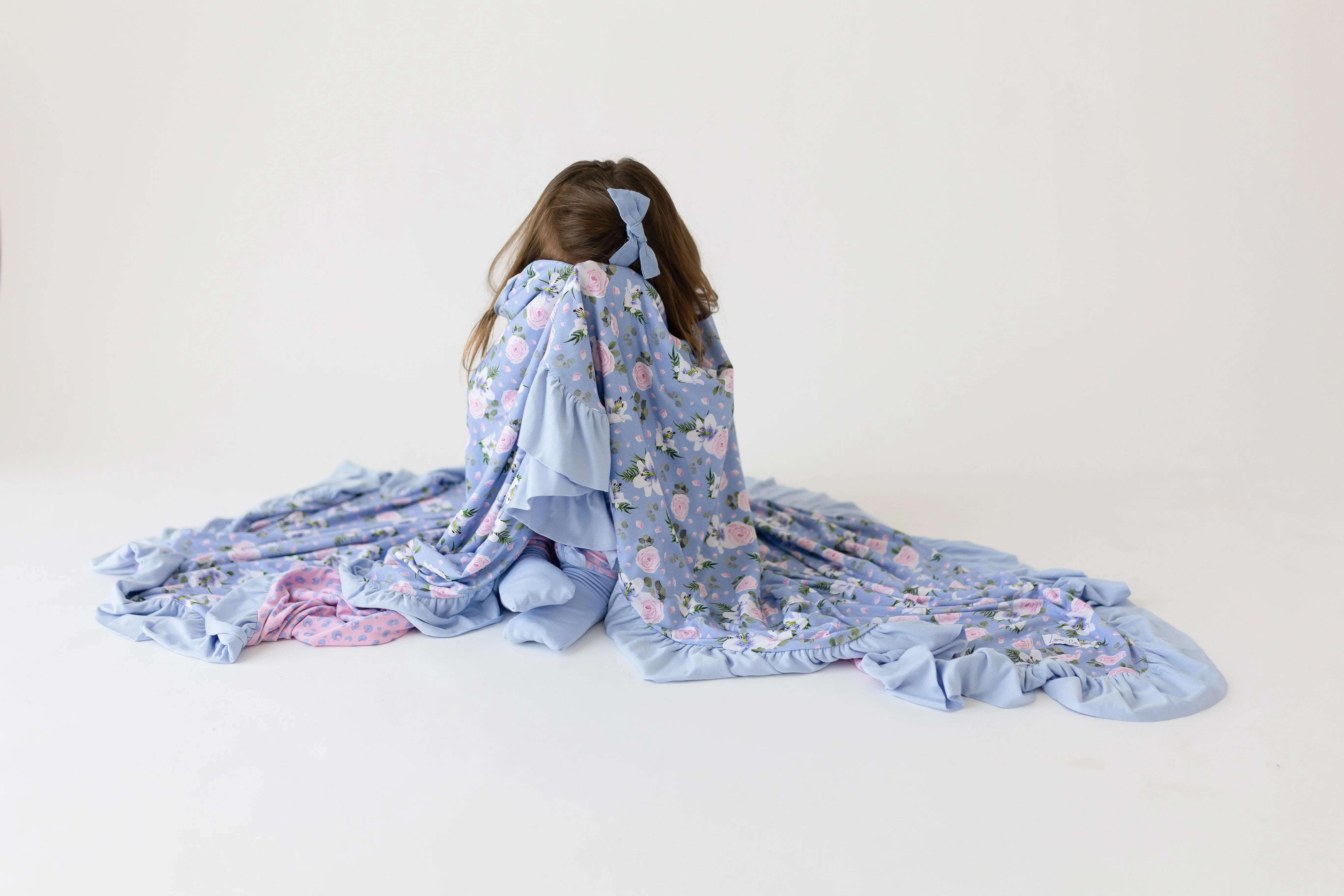 Lillian Bamboo Ruffle Toddler Blanket - Image 3