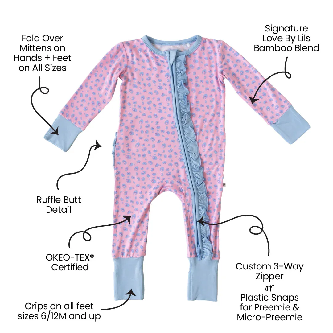 Lillian Leopard Bamboo Ruffle Convertible Footie - Image 2