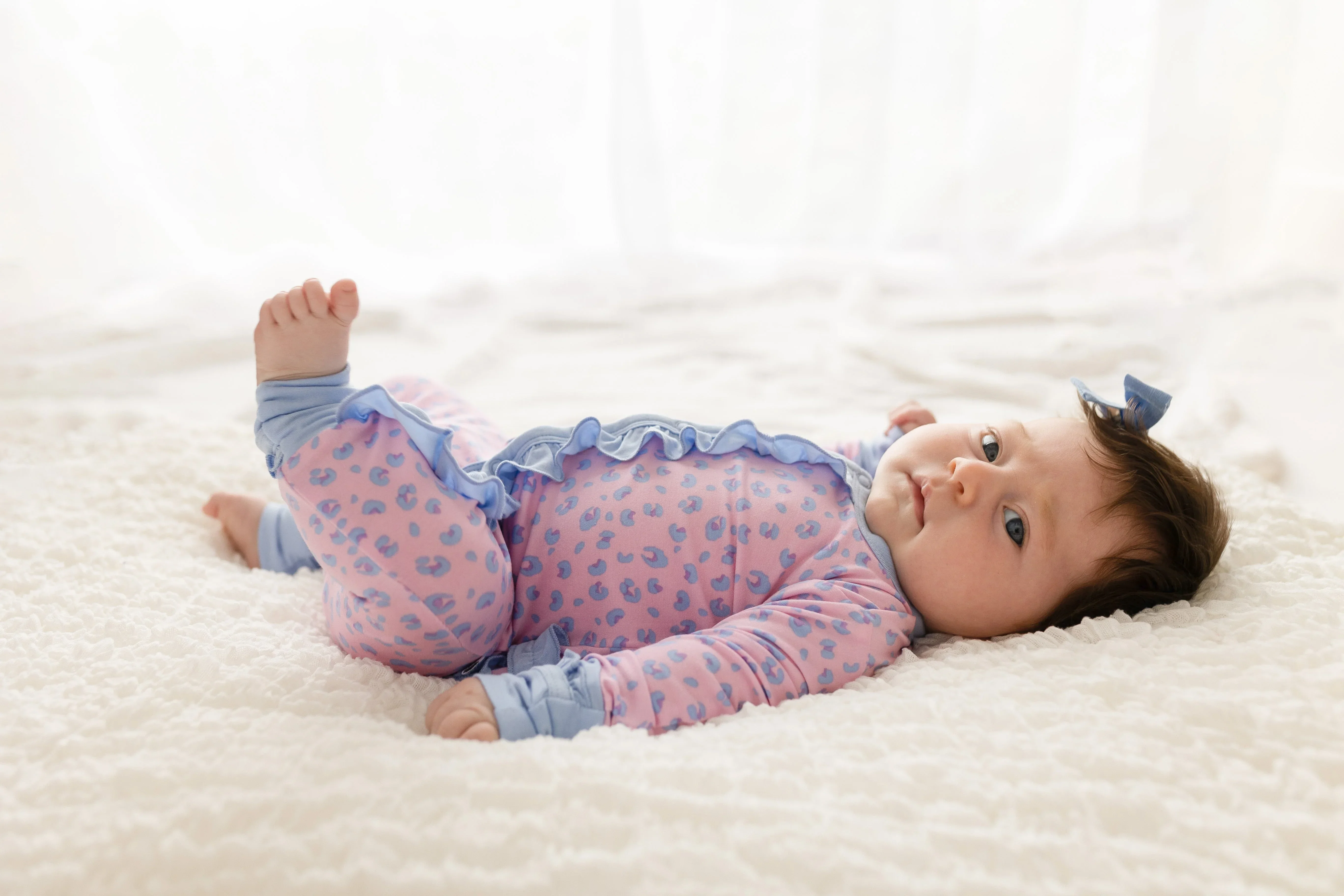 Lillian Leopard Bamboo Ruffle Convertible Footie (2T-4T) - Image 3