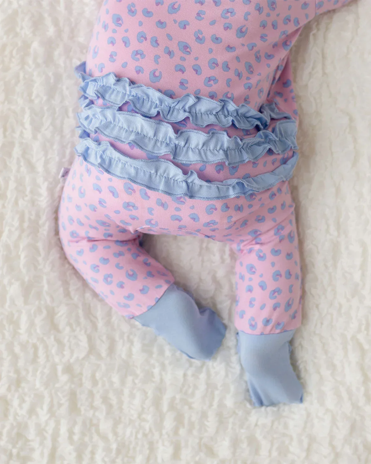 Lillian Leopard Bamboo Ruffle Convertible Footie (2T-4T) - Image 4