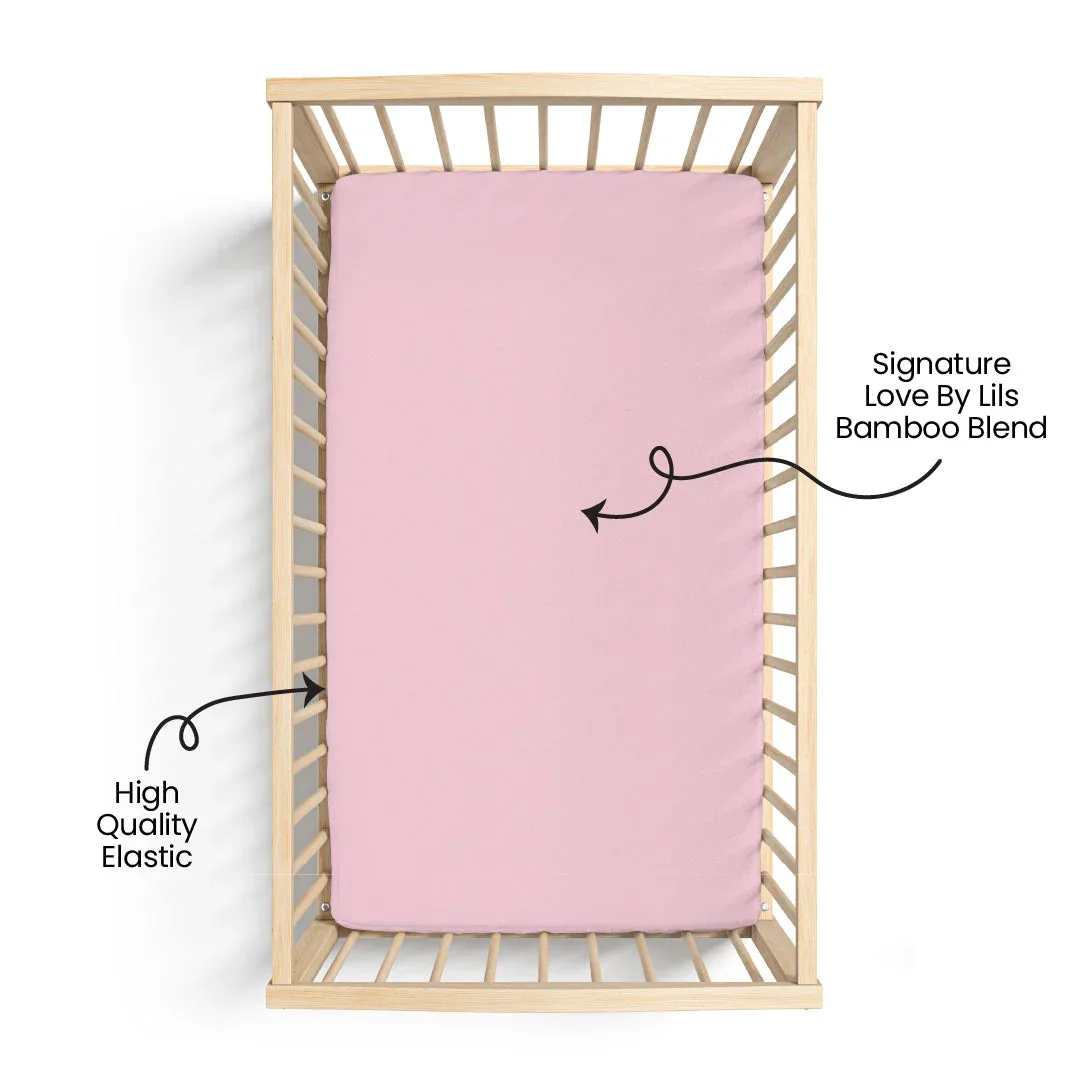 Lillian Pink Bamboo Crib Sheet - Image 2