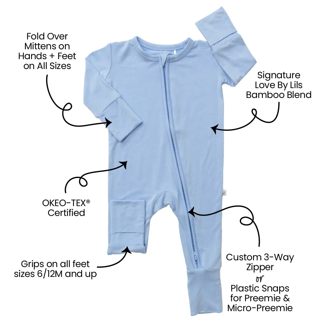 Lillian Trisomy 18 Blue Bamboo Convertible Footie - Image 2