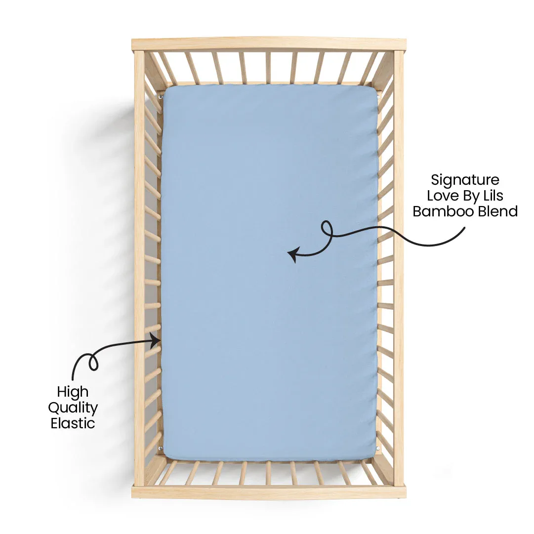 Lillian Trisomy 18 Blue Bamboo Crib Sheet - Image 2