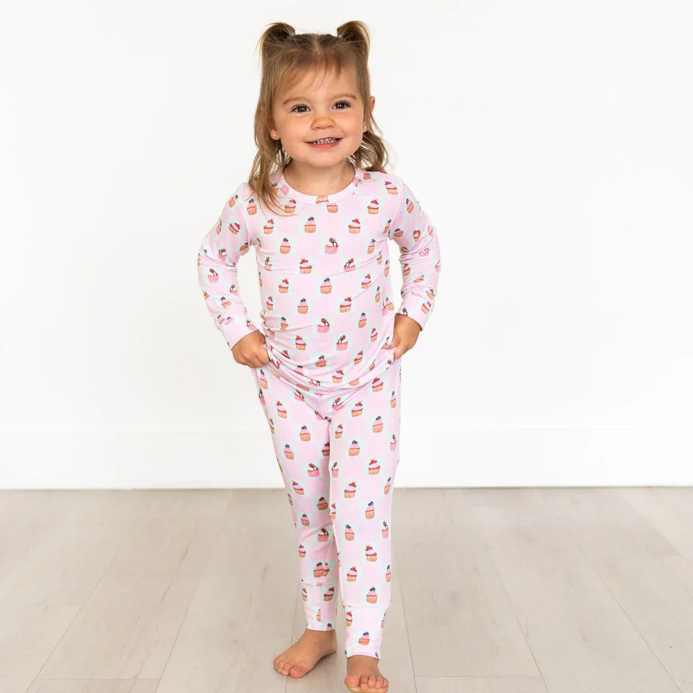 Lillian's Garden Cupcakes Bamboo 2-Piece Long Sleeve Set - Image 2