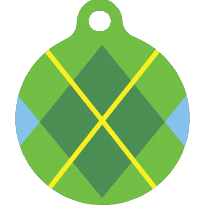 Lime Argyle HD Dog ID Tag - Image 3