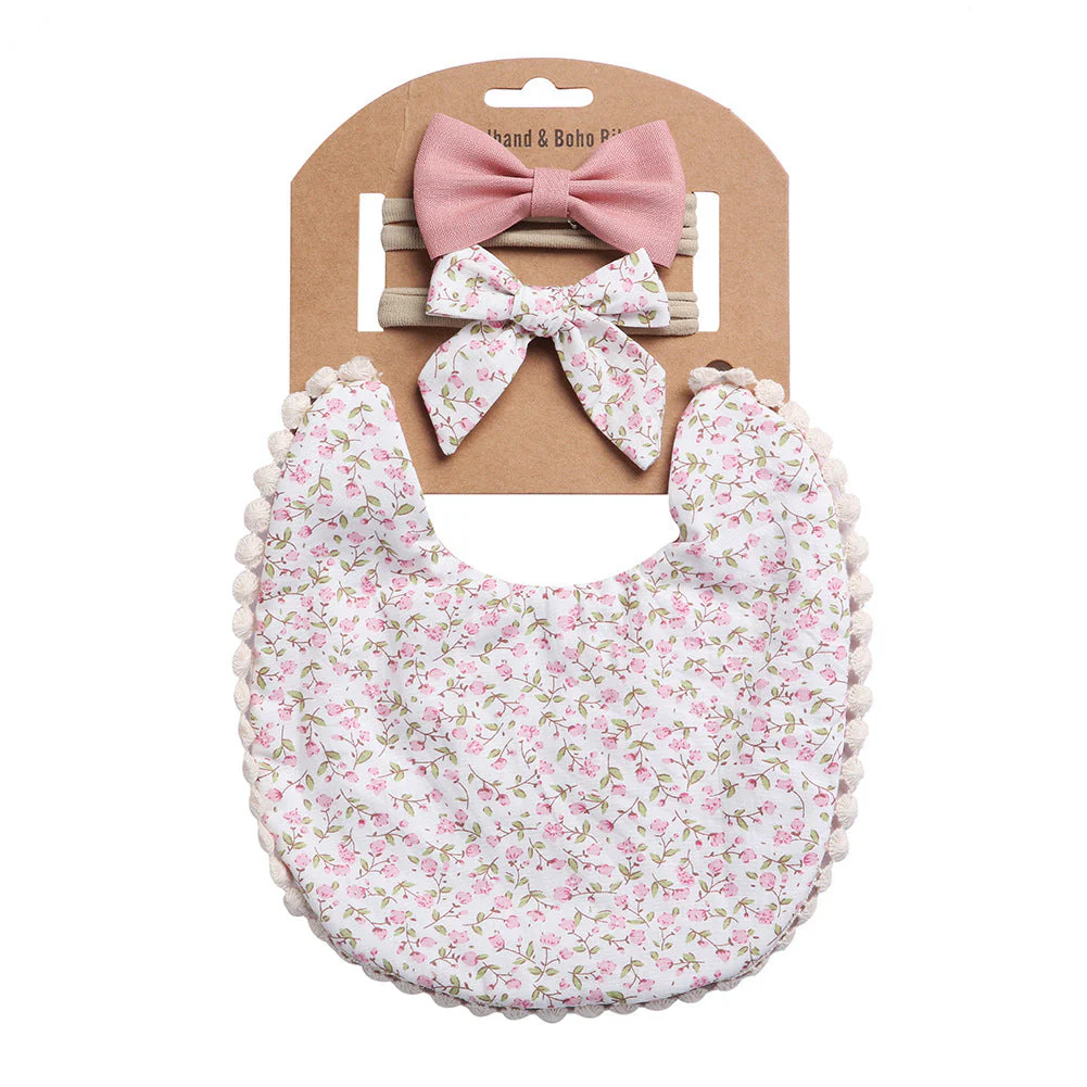 Linen Cotton Solid Color Printing Children Double-Sided Bib Bib Baby Saliva Pocket - Image 10