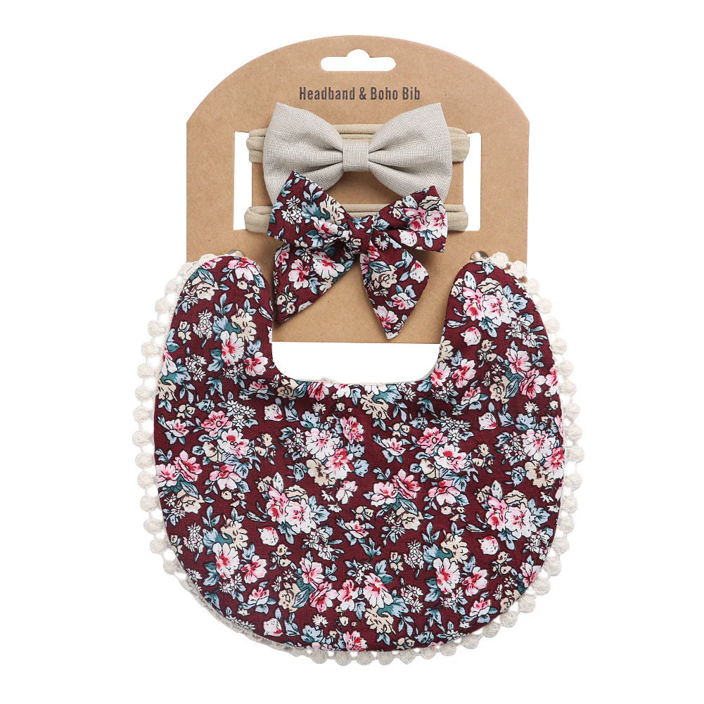 Linen Cotton Solid Color Printing Children Double-Sided Bib Bib Baby Saliva Pocket - Image 13
