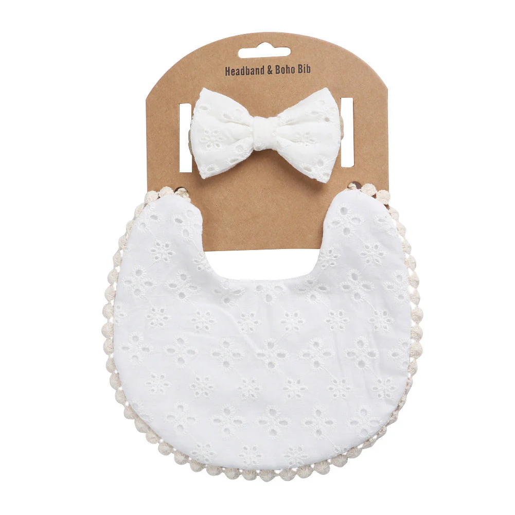 Linen Cotton Solid Color Printing Children Double-Sided Bib Bib Baby Saliva Pocket - Image 4