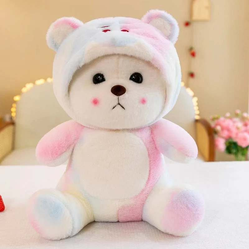 Little Bear Doll Cute Bear Wearing A Hat Doll Transformation Plush Toy - Image 10