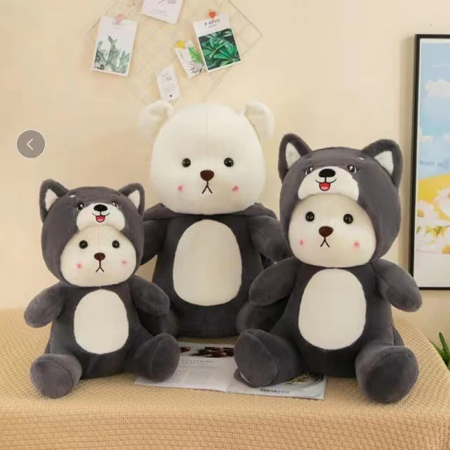 Little Bear Doll Cute Bear Wearing A Hat Doll Transformation Plush Toy - Image 9