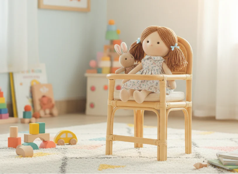Little Feast Rattan Doll High Chair - Image 2