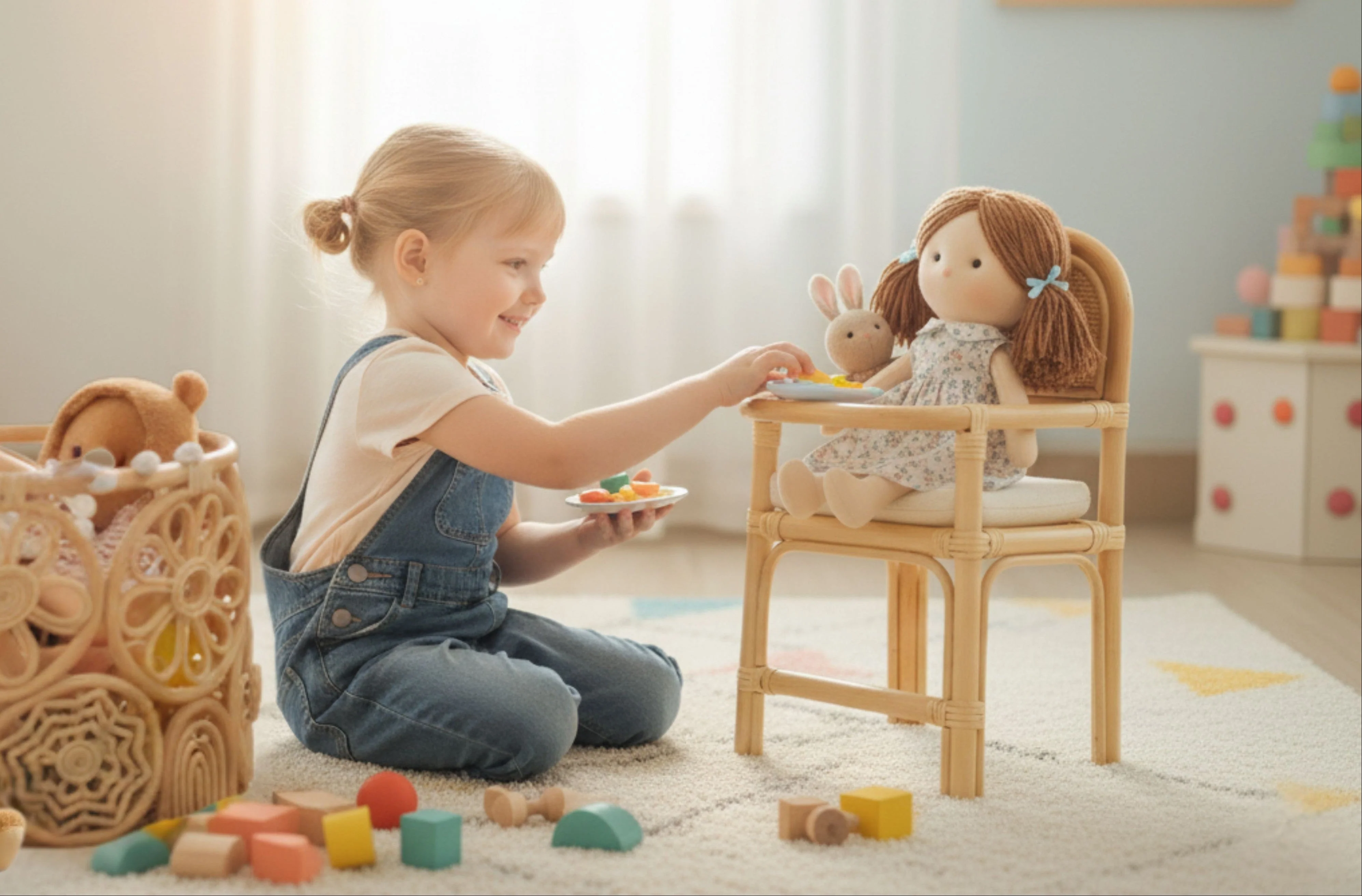 Little Feast Rattan Doll High Chair - Image 5