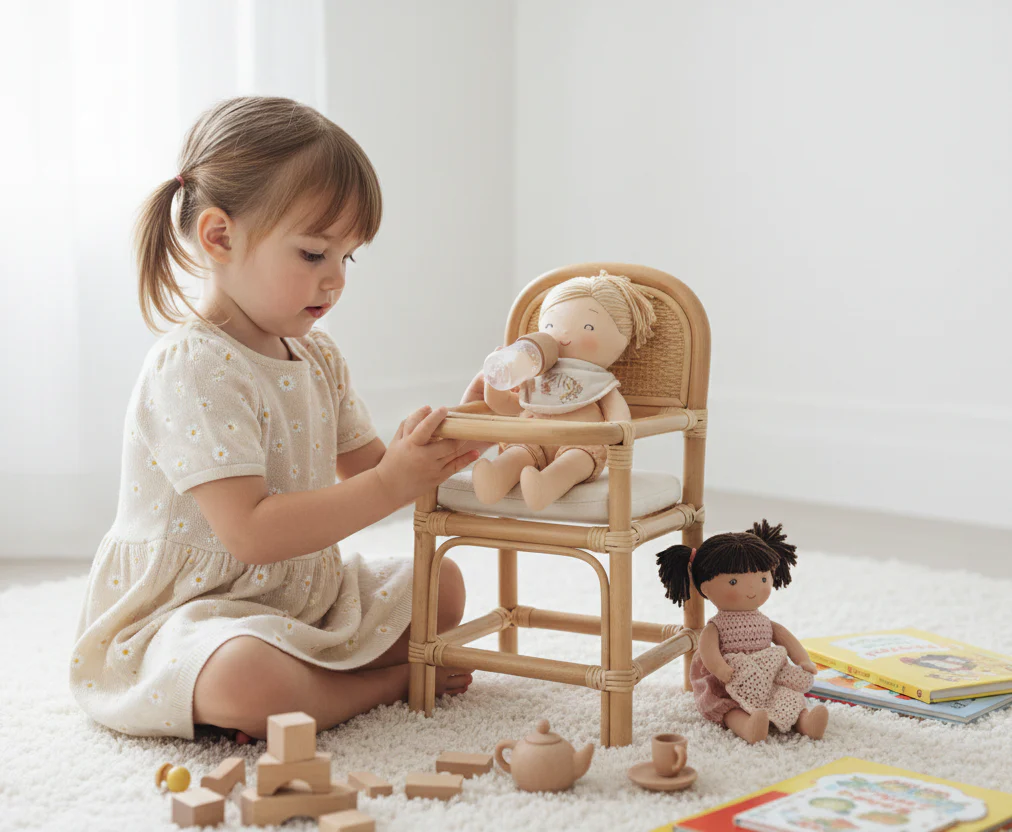 Little Feast Rattan Doll High Chair - Image 6