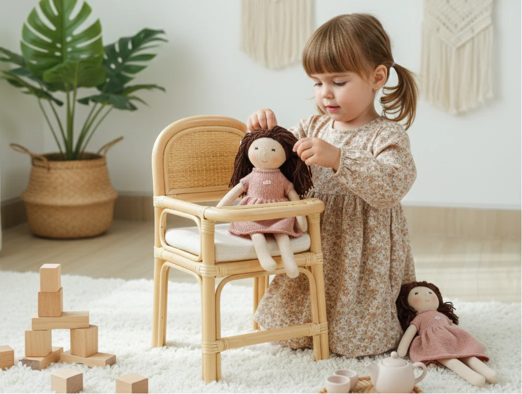 Little Feast Rattan Doll High Chair - Image 8
