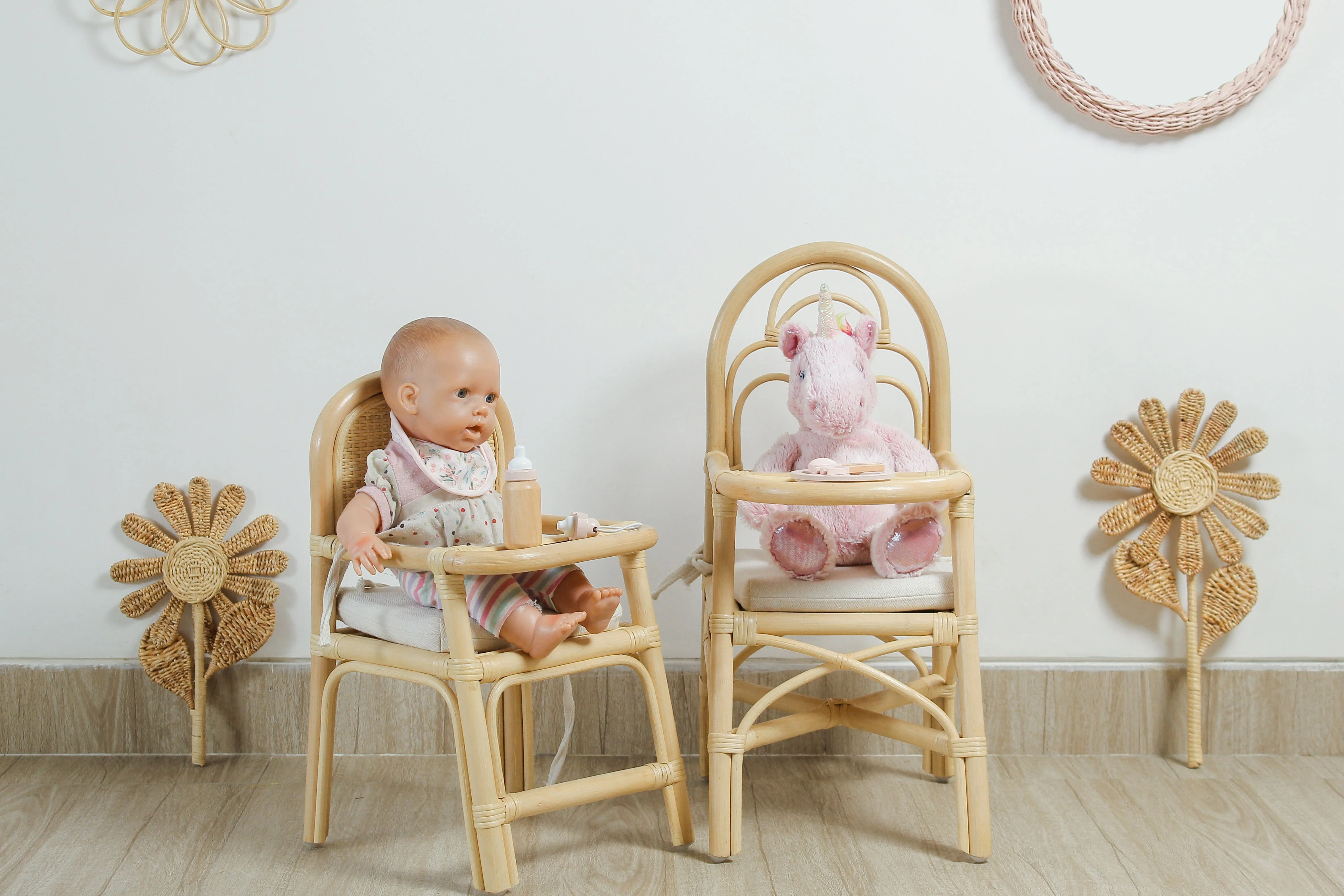 Little Feast Rattan Doll High Chair - Image 9