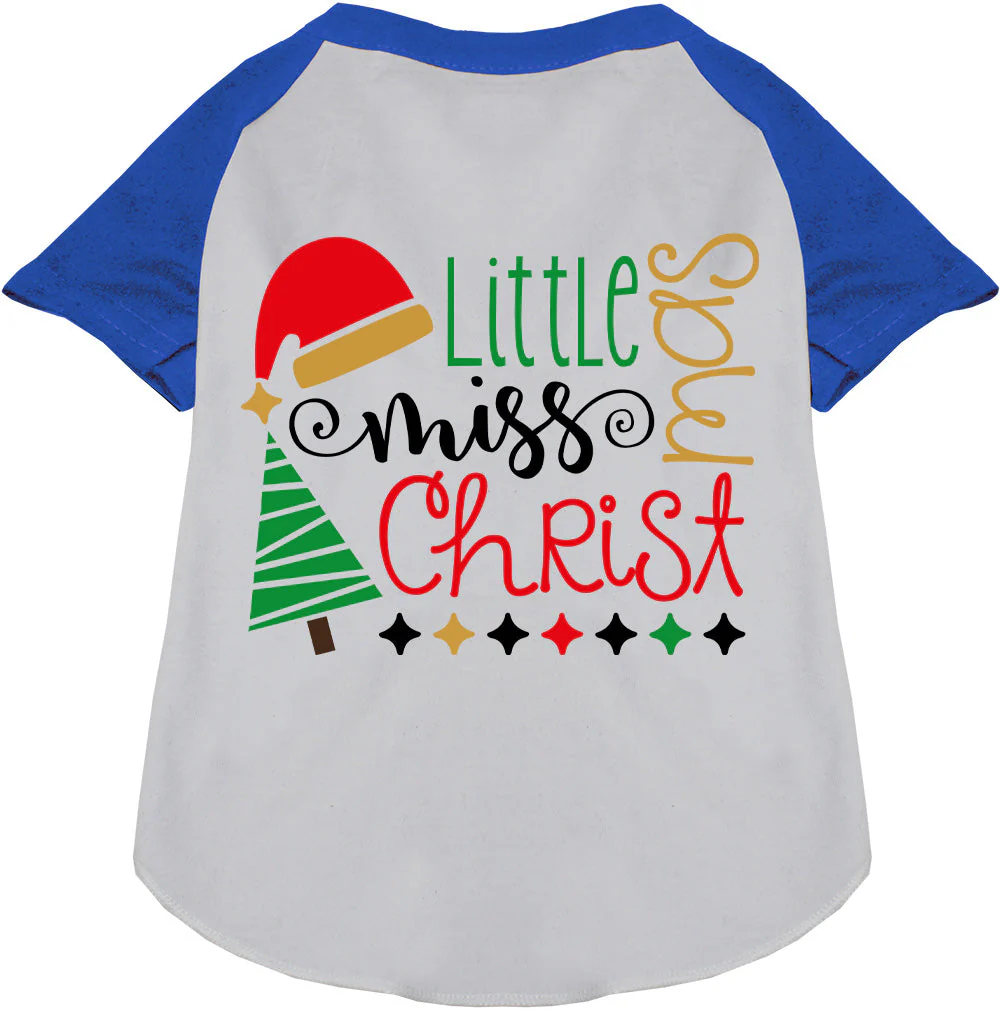 Little Miss Christmas Pet Raglan Shirt - Image 3