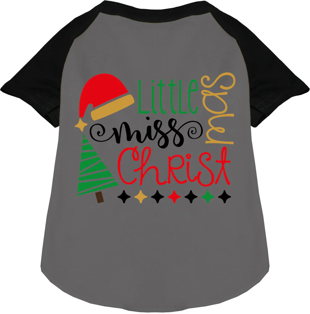 Little Miss Christmas Pet Raglan Shirt - Image 4