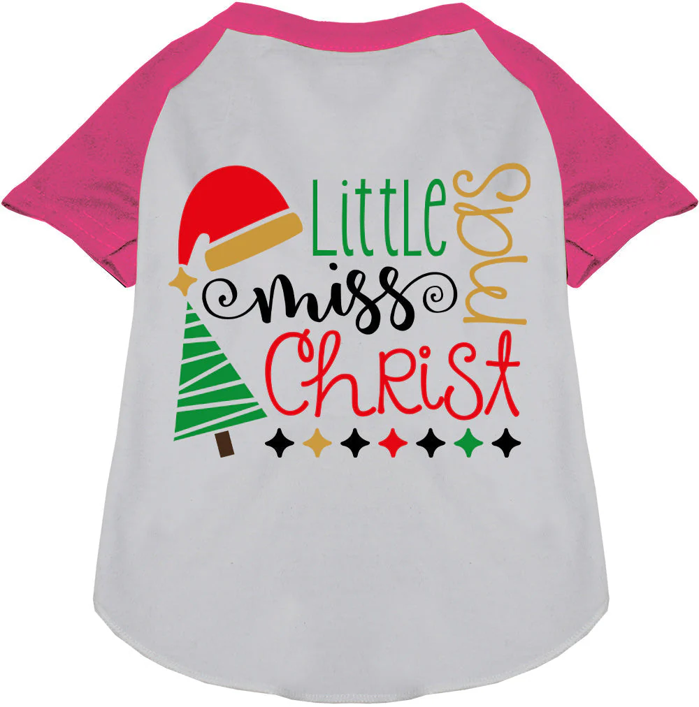 Little Miss Christmas Pet Raglan Shirt - Image 5