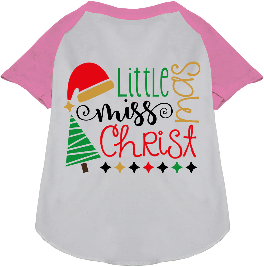 Little Miss Christmas Pet Raglan Shirt - Image 6
