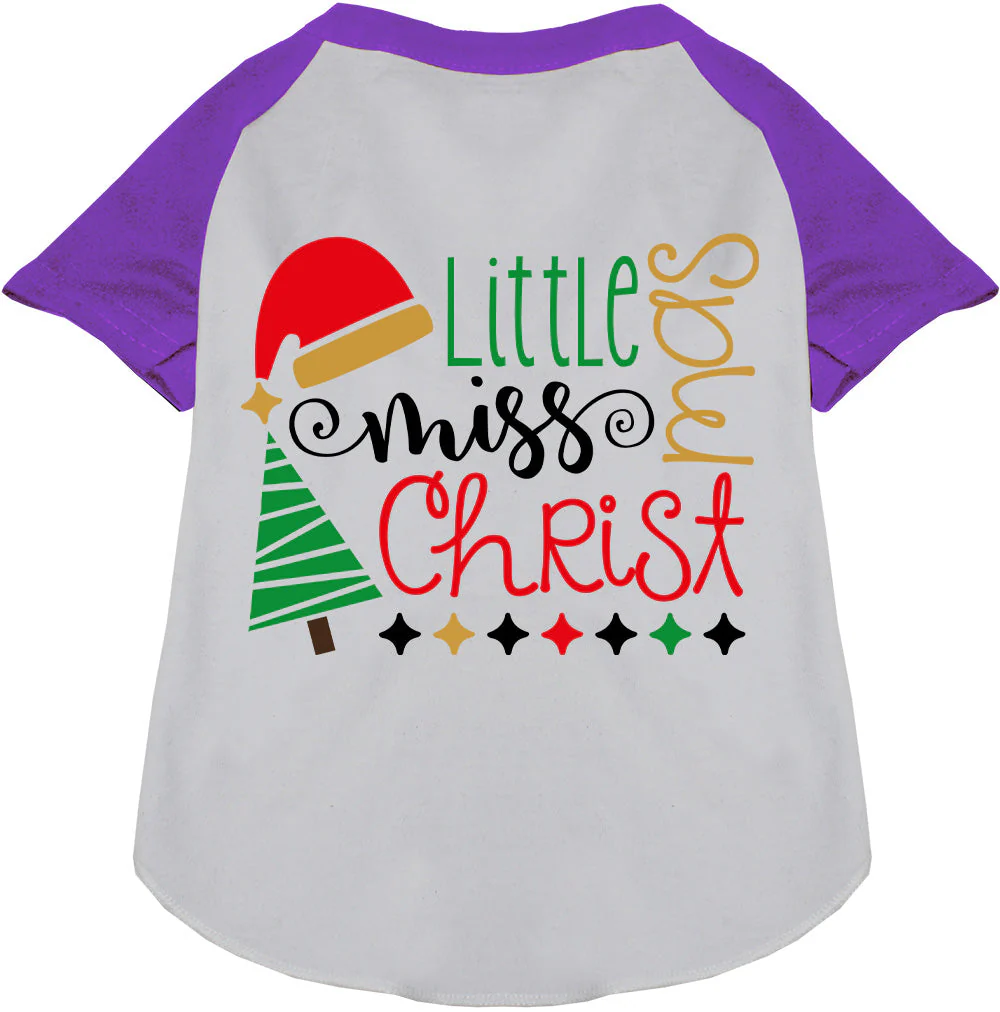 Little Miss Christmas Pet Raglan Shirt - Image 7