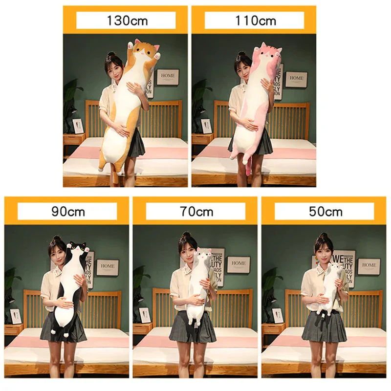 Long Cat Plush Toys - Soft Nap Pillow & Home Decor | 50-130cm Cute Gift for Kids & Girls - Image 6