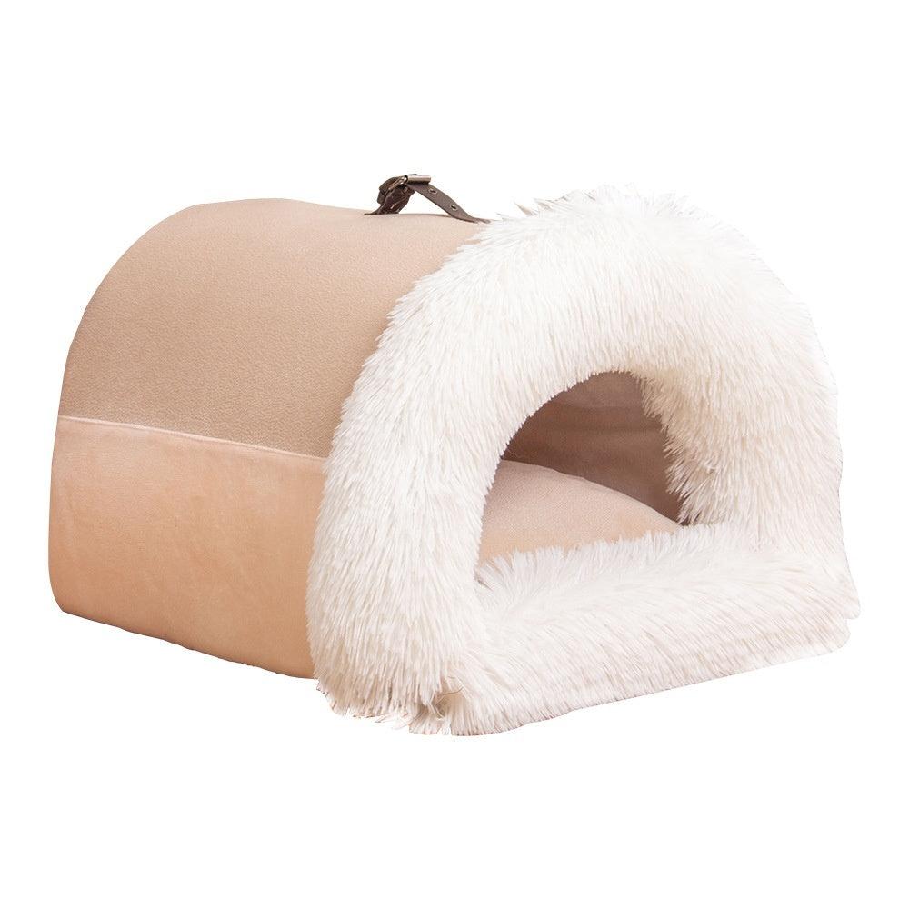 Long Fur Winter Warm Pet Cave Bed - Image 5