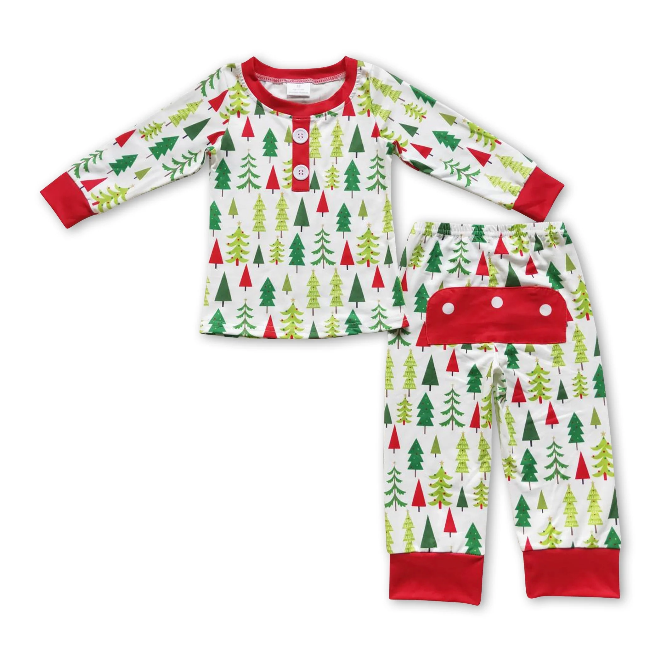 Long sleeves Christmas tree baby boy pajamas - Image 2