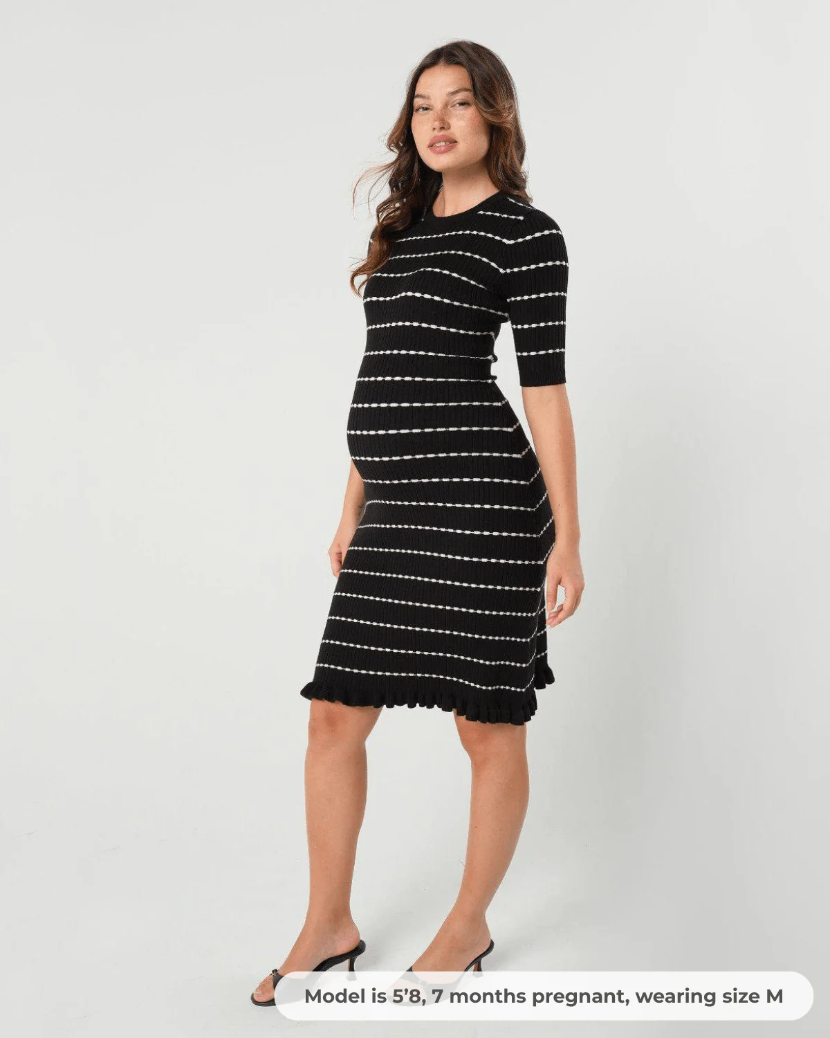 Louie Striped Knit Maternity & Nursing Dress - Image 2