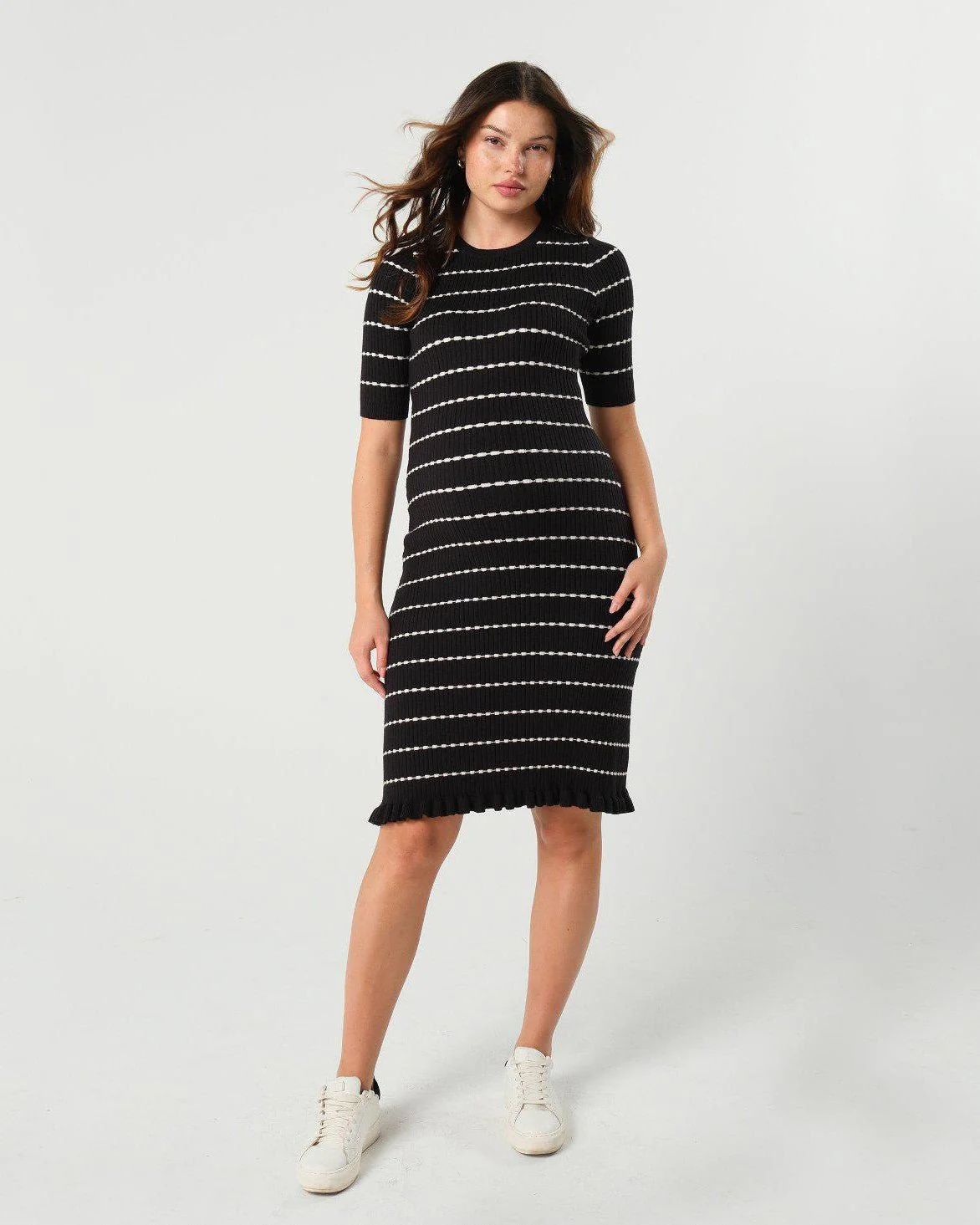 Louie Striped Knit Maternity & Nursing Dress - Image 5